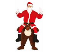 Santa Ride On Me Reindeer Piggy Carry Funny Costume Christmas Fancy Dress Deer