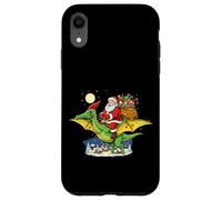 Santa Riding Dinosaur Christmas Palaeontology Design Case for iPhone XR