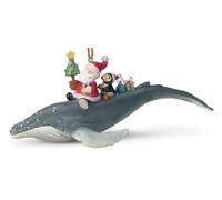 Santa Riding Humpback Whale Tropical Christmas Ornament