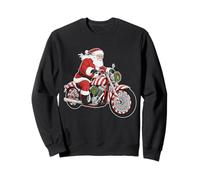Santa Riding Motorcycle Candy Cane Chopper Funny Xmas Biker Sweatshirt