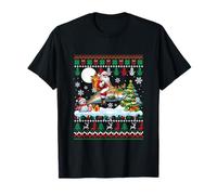 Santa Riding Reindeer Trout Fish Sweater Xmas Tree Snowman T-Shirt