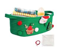 Santa Rope Basket - Christmas Basket, Empty Packaging Set | Cute Toy Basket with Handles, Christmas Toy Organiser for Christmas Decorations at Home