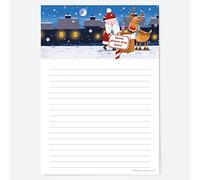 Santa & Rudolph Fun - Chimney - Notelet Letter Set - Pack of 20. Santa & Rudolph Christmas, Letter Set, Santa, Rudolph, Festive, Cute, Xmas, Family, Festive Christmas Letter Set. (5201)