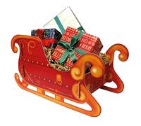 Santa’s Christmas Sleigh Present Cardboard Holder 51cm - Festive Gift Display Box for Presents, Treats & Holiday Surprises