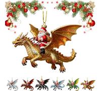 Santa’s Dragon Riders Ornament Collection, 2d Santa Riding A Dragon (a)