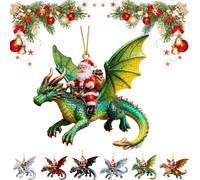 Santa’s Dragon Riders Ornament Collection, 2d Santa Riding A Dragon (b)