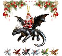 Santa’s Dragon Riders Ornament Collection, 2d Santa Riding A Dragon (d)