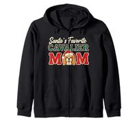 Santa’s Favorite Cavalier Mom Cavalier King Charles Spaniel Zip Hoodie