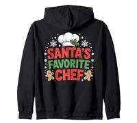 Santa’s Favorite Chef Christmas Kitchen Zip Hoodie