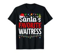 Santa’s Favorite Waitress Funny server Christmas Waitress T-Shirt