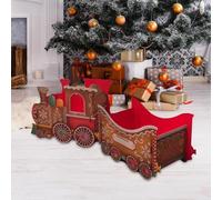 Santa‘s Gift Train,Christmas Presents Trains,Deliver Holiday Cheer in Style,Whimsical Gingerbread-Style for Hold Presents Candy,Holiday Party Centerpieces Gift Boxes,Train Gift Box,Family Decor (A)