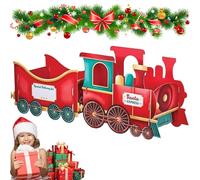 Santa’s Gift Train, Christmas Train Gift Box For Under Tree, Festive Cardboard Toy Train For Presents & Treats, Diy Personalised Decoration Present Storage (A)