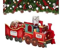 Santa’s Gift Train Santa Christmas Train Gifts Holder Festive Christmas Cardboard Toy Trains Santa Express Trains Gift Box Xmas Decor Present Storage DIY Personalized Holiday Decoration for Kid Adult
