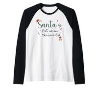 Santa’s Got Us on The List Christmas Baby Announcement 2026 Raglan Baseball Tee