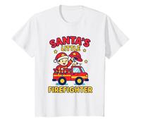 Santa’s Little Firefighter Christmas Kids Design T-Shirt