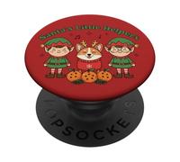 Santa’s Little Helpers Christmas Elves Corgi Dog Holiday PopSockets Adhesive PopGrip