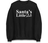 Santa’s Little Sl**t Christmas Jumper, Funny Rude Xmas Sweater, Offensive Adult Holiday