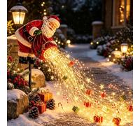 Santa’s Magic Pour- Flowing LED Christmas Garden Light, Solar Stake | Solar-Powered Santa Light with Flowing LED Effect for Outdoor Garden, Lawn, Patio, Pathway and Christmas Yard Decor