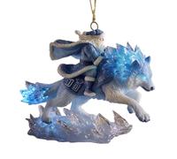 Santa’s Ride Collection Ornament | Fantasy Christmas Ornaments | 2D Acrylic Santa Riding Winter Mythical Figurine Hanging Pandent for Christmas Tree Decoration, Stocking Stuffers