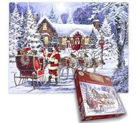 Santa’s Visit 1000 Piece Jigsaw Puzzle - A Magical Christmas Scene Perfect for Cozy Winter Nights! - Jigsaw For Adults - Size 66 x 50cm
