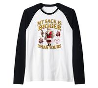 Santa Sack Rude Embarrassing Christmas Raglan Baseball Tee