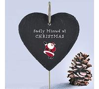 Santa Sadly Missed Memorial Slate Grave Plaque