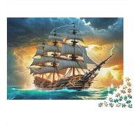 Santa Sailing with Octopus Under Moonlight 1000 Piece Sturdy Cardboard Classic Jigsaw Puzzle for Adults, Impossible Hard Challenge, Decompression, Ultimate Relaxation Gift 38x26cm/1000pcs