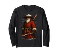 Santa Samurai Warrior with Cane Candy Katana a Christmas Long Sleeve T-Shirt