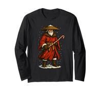 Santa Samurai Warrior with Cane Candy Katana a Christmas Long Sleeve T-Shirt