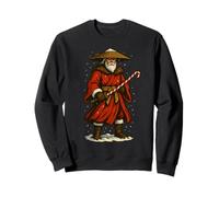 Santa Samurai Warrior With Cane Candy Katana a Christmas Sweatshirt