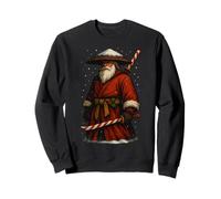 Santa Samurai Warrior With Cane Candy Katana a Christmas Sweatshirt