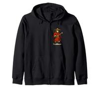 Santa Samurai Warrior With Cane Candy Katana a Christmas Zip Hoodie