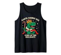 Santa Saurus King of The Holidays Funny Xmas Christmas Tank Top