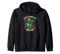 Santa Saurus King of the Holidays Funny Xmas Christmas Zip Hoodie