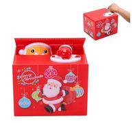 Santa Saving Money Box, Cute Cartoon Christmas Saving Money Box, Mischief Santa Stealing Coin Piggy Bank Coin Storage Pot for Xmas Holiday Christmas Decorations,Great Gifts for Kids Child