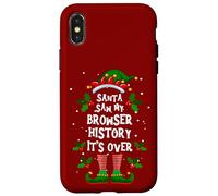Santa Saw My Browser History. It’s Over Xmas Elf Pajama Case for iPhone X/XS