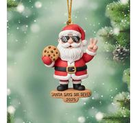 Santa Says Six Seven Christmas Ornament 2025 | 3in 67 Meme Ornaments for Christmas Tree | Santa Claus 6 7 C-hristmas Ornament Funny | Novelty 67 Ornaments Hanging C-hristmas Tree Decor for Gag Gift