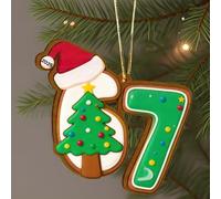 Santa Says Six Seven Christmas Ornament 2025, Funny 67 Meme Christmas Ornaments, 2D Acrylic 67 Ornaments For ChristmasTree, Hangable 6 7 Pendant Decoration, For Wall Door Window(Style C)