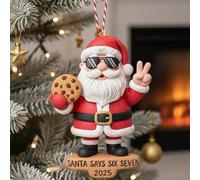 Santa Says Six Seven Ornament, 8CM Funny 67 Meme Christmas Ornaments, Novelty Santa Says Six Seven Gag Figures Christmas Decoration, Fun Santas Claus 6 7 Meme Pendants Chris-tmas Tree Decoration