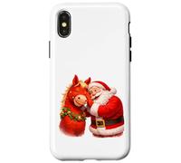 Santa Sharing Secrets With Horse Case for iPhone X/XS