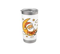 Santa Sleeping on Crescent Moon Stainless Steel Insulated Tumbler
