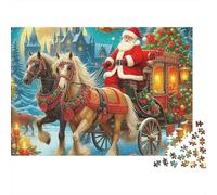Santa Sleigh 1000 Piece Jigsaw Puzzle For Adults Challenging Game Stress Relief Puzzle Exercise The Memory of The Brain for Adults And Kids, Age 12 Years Up 300pcs (40x28cm)