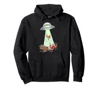 Santa Sleigh Alien Abduction Pullover Hoodie