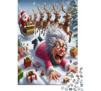 Santa Sleigh Crash 1000 Pieces Extra-thick Cardboard Jigsaw Puzzle Bundle Jigsaw Collectors Educational Game Brain Training Beautiful Decoration 70x50cm/1000pcs