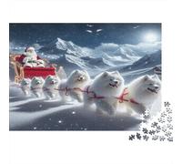 Santa Sleigh Jigsaw Puzzle Polar Bears 1000Pc Recycled Paper Adults Jigsaws Stimulate Brain Thinking Family Game Home Decoration Great Gift Idea 70x50cm/1000pcs