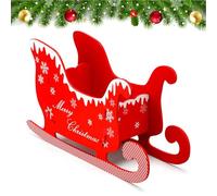 Santa Sleigh - Large Reusable Holiday Display, Elegant Christmas Decorative Sleigh Sculpture, Vintage Festive Storage Accent | for Patio Lawn Porch Indoor Outdoor Holiday Table Winter Celebration Home