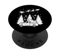 Santa Sleigh Pulled By Dinosaurs Kids Christmas For Boys PopSockets Adhesive PopGrip