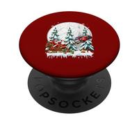 Santa Sleigh Reindeer Police Car Xmas Trees Matching Driver PopSockets Adhesive PopGrip