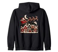 Santa Sleigh Ride Merry Christmas Zip Hoodie