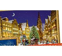 Santa Sleigh Traditional German Advent Calendar Cards Coppenrath 16.5 x 11 cm with Gold Embossed Envelope